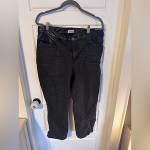 Maurices Black Ankle Jeans with Leather Detail